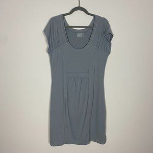 Athleta Jersey Knit Soft Stretchy Grey Dress Womens XL Short Sleeves